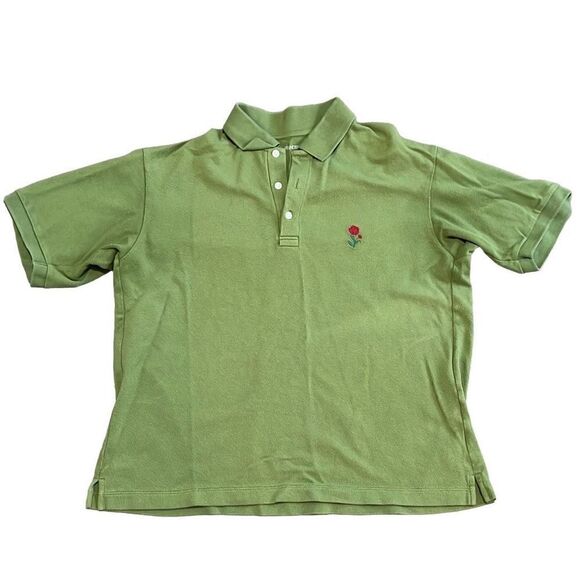 J.W. Anderson for UNIQLO Women Green Short Sleeve Polo Shirt Top Size Medium - Picture 1 of 7